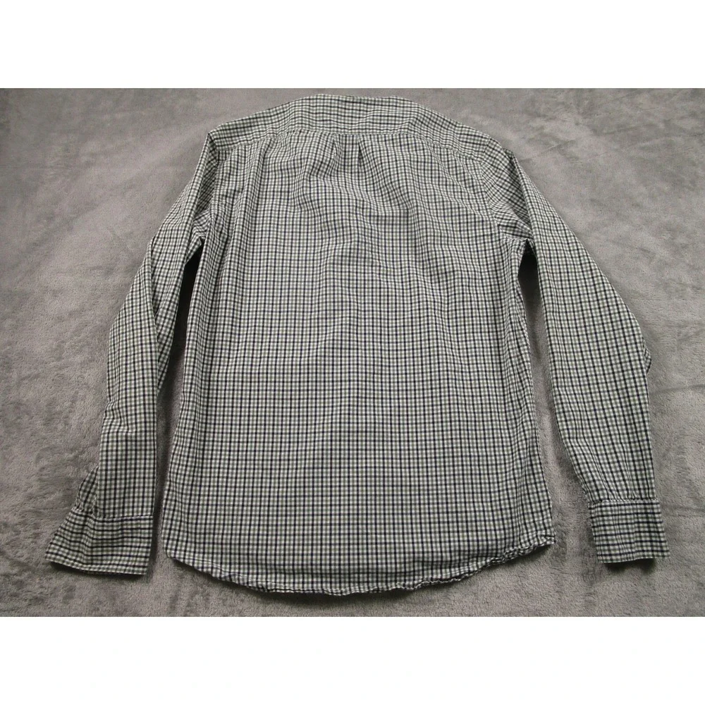 J Crew Shirt Mens‎ Medium Green Checked Preppy Casual Button Up Cotton